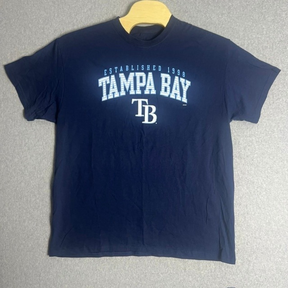 Tampa Bay Rays Men's Navy Blue MLB Baseball‎ Shirt XL